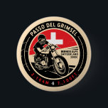 Passo Del Grimsel | Switzerland | Motorcycle 6 Cm Round Badge<br><div class="desc">Passo Del Grimsel done in a vintage,  distressed style emblem. It is a famous mountain pass found along the Alps in Switzerland.</div>