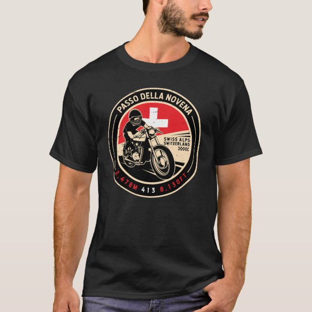 Passo della Novena | Switzerland | Motorcycle T-Shirt (Front)
