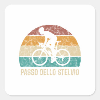 Passo Dello Stelvio Cycling Climb Sticker Retro
