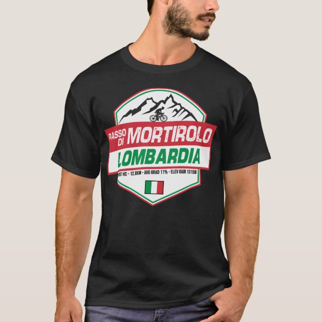 Passo Di Mortirolo Cycling Italy T-Shirt (Front)