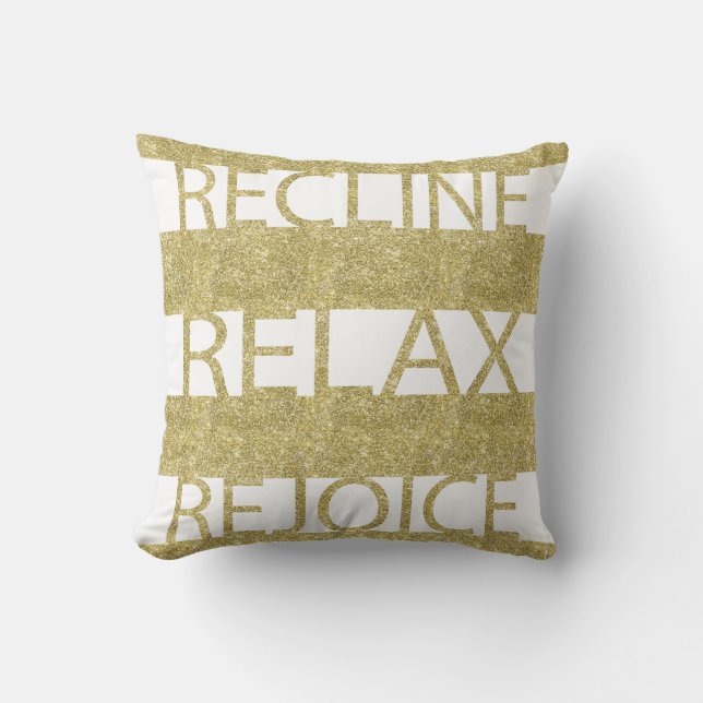 Passover 16/16"Gold Pillow "Recline Relax Rejoice" (Front)