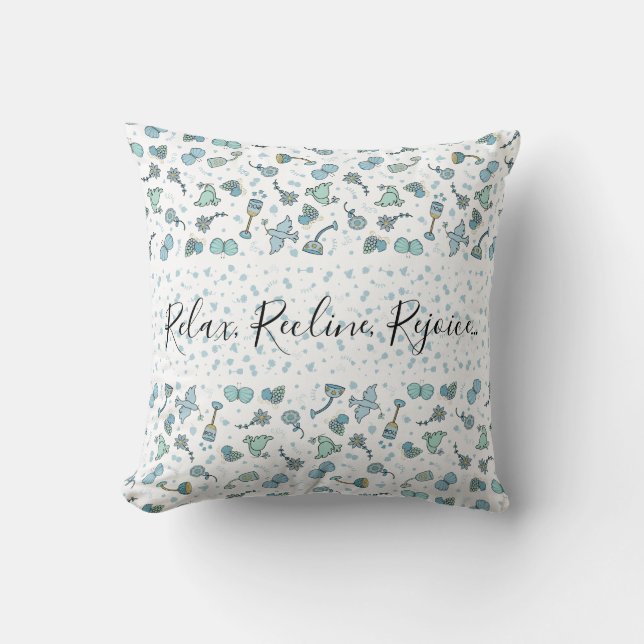 Passover 16/16" Pillow Whimsical Seder (Front)