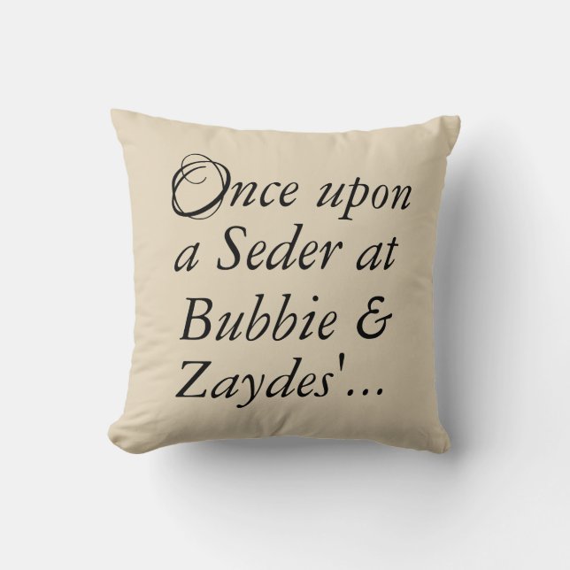 Passover 16 x 16" Throw Pillow Once Upon a Seder.. (Front)