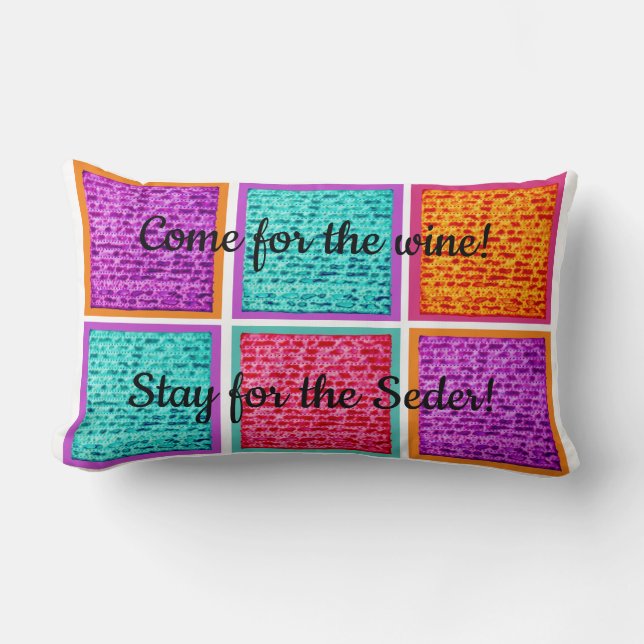 Passover 20 x 20 Colourful Matzah Lumbar Cushion (Front)
