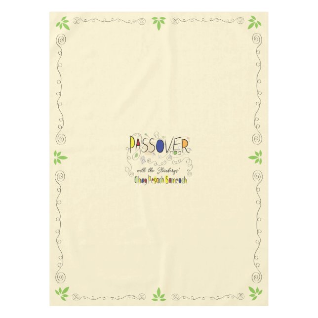 Passover 52/70" Tablecloth "Passover Chag Sameach" (Front)