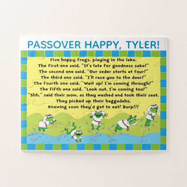 Passover 5 Hoppy Frogs Rhyme Story Jigsaw Puzzle (Horizontal)
