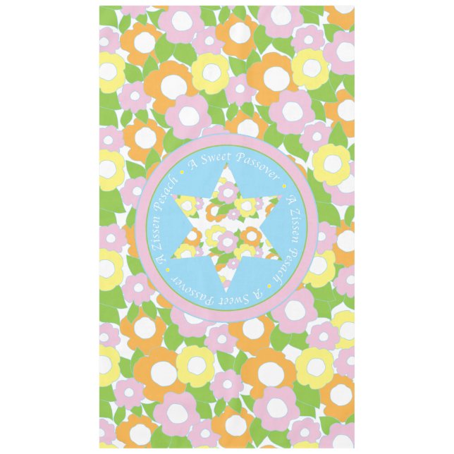 Passover 60" x 104" Tablecloth "A Sweet Passover" (Front)