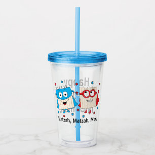 Passover Acrylic Tumbler 16 oz Matzah Man