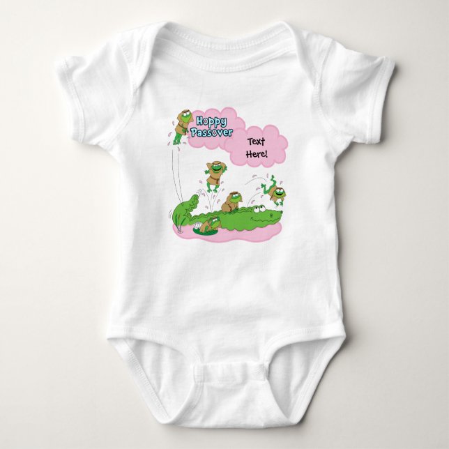 Passover Baby Girl Bodysuit "Hoppy Passover" (Front)