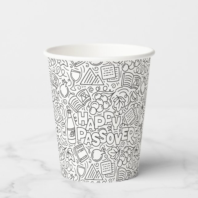 Passover Black and White Paper cup (Back)
