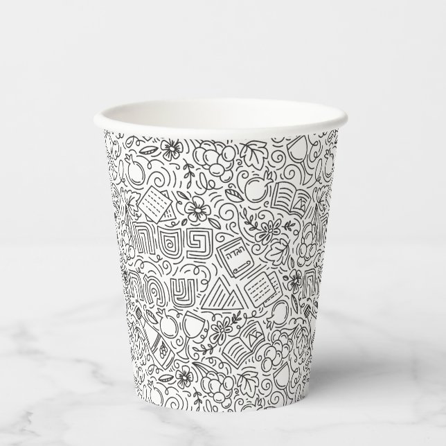 Passover Black and White Paper cup (Front)