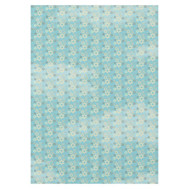 Passover Blue Sky Star of David Tablecloth (Front)