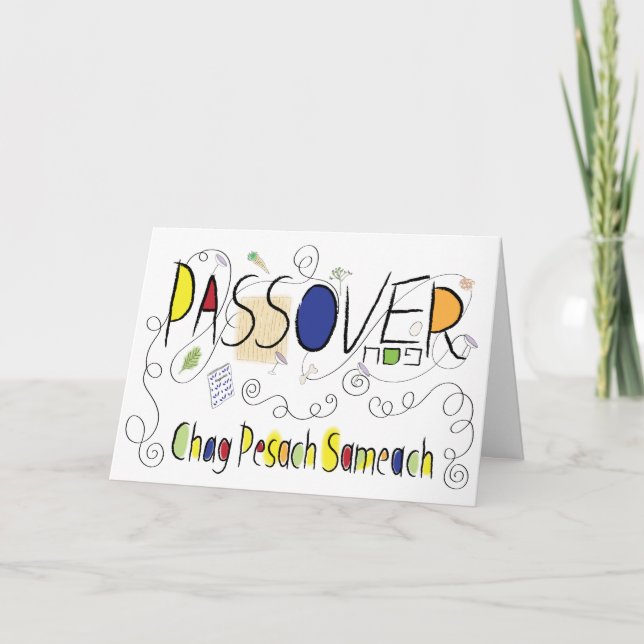 Passover Chag Sameach Seder Greeting Card (Front)