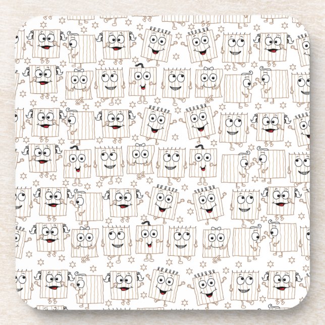 Passover Coasters "Matzah Characters" (Front)