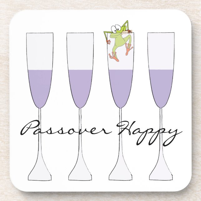 Passover Coasters "Passover Wine & Matzah" (Front)