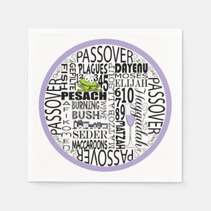 Passover Cocktail Napkins "Dayenu & more" Pattern