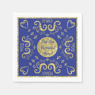 Passover Cocktail Napkins "Gold Elegant" Pattern