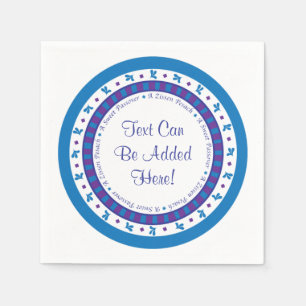 Passover Cocktail Napkins Purple/Blue Star Pattern