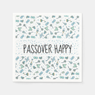 Passover Cocktail Napkins Whimsical Seder Pattern