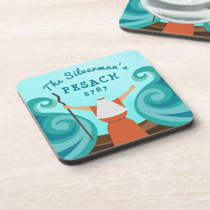 Passover Custom Family Name Year Cartoon Moses Coaster