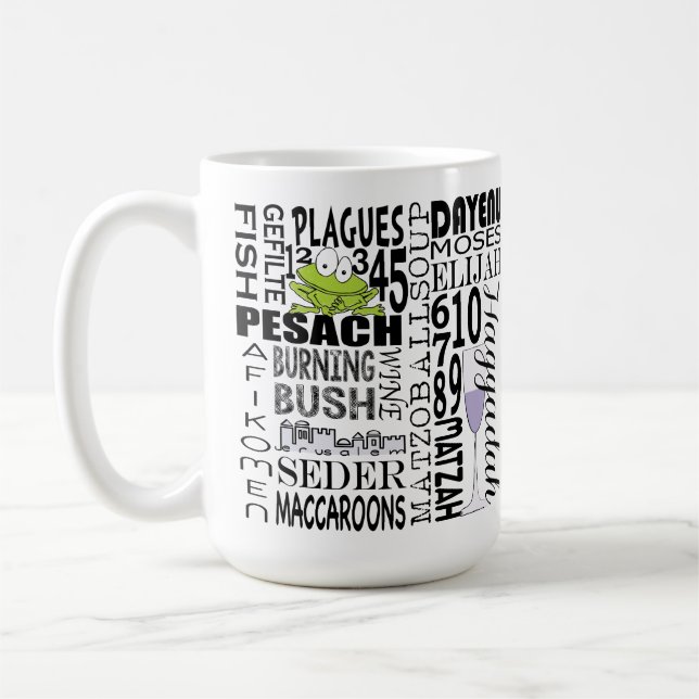 Passover "Dayenu and more..." 15 oz Coffee Mug (Left)