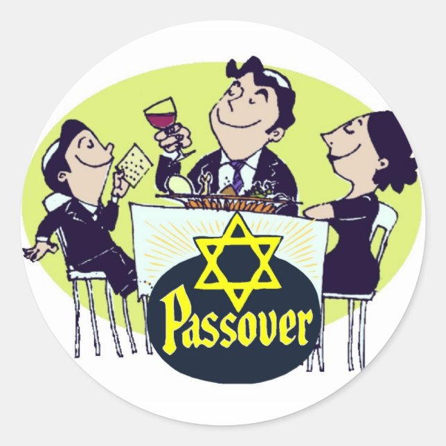 Passover Family Dinner Classic Round Sticker (Front)