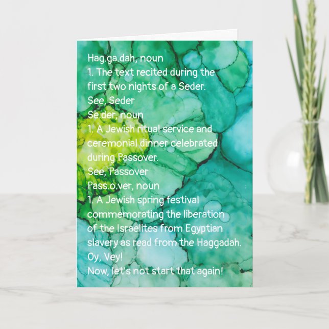 Passover Funny Define Haggadah Card (Front)