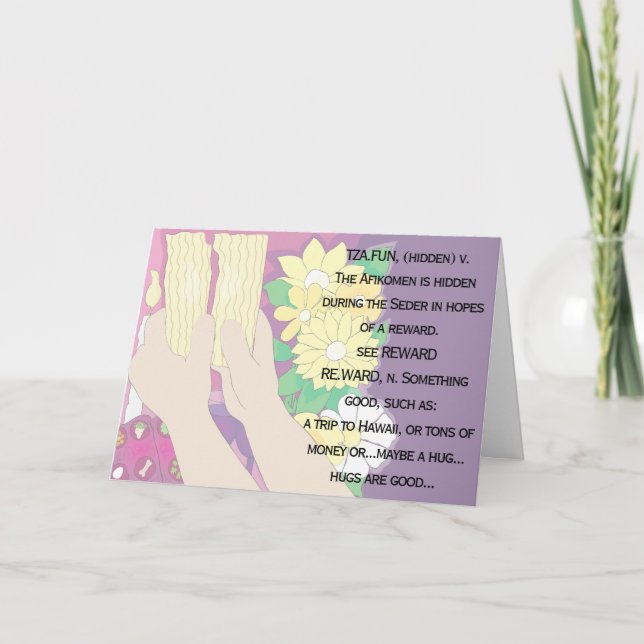 Passover Greeting Card "Tsafun means..." (Front)