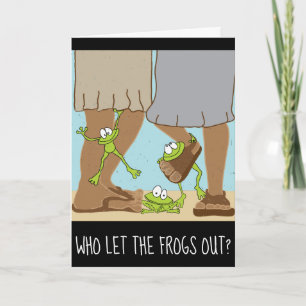 Passover Greeting Card "Who Let The Frogs Out?"