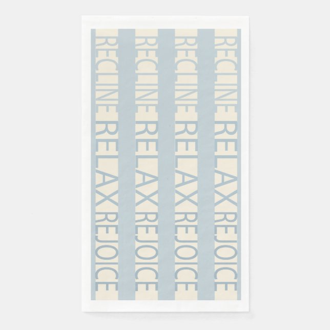 Passover Guest Towel Napkins Recline Relax Blue (Front)