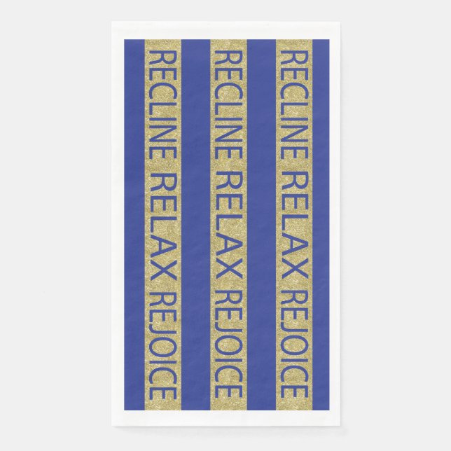 Passover Guest Towel Napkins Recline Relax Rejoice (Front)