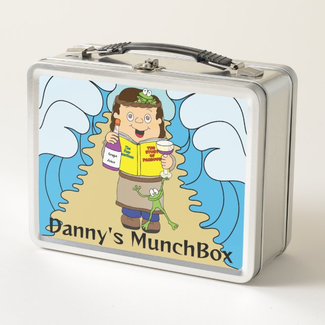 Passover Hoppy Silver Metal Lunch Box (Front)