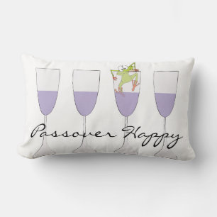 Passover Lumbar Pillow "Four Cups of Wine"