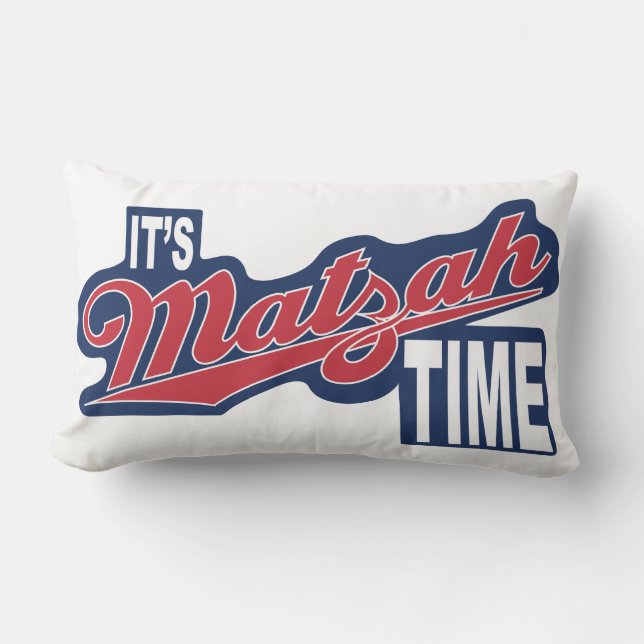 Passover Lumbar Pillow "It's MATZAH Time!" (Front)