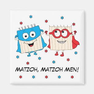 Passover Magnet Square "Matzoh Men"