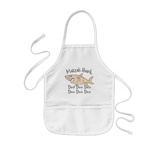 Passover "Matzah Shark Doo Doo Doo Doo" Kids Apron (Front)