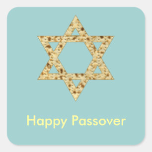 Passover Matzoh Star of David  Judaism Square Sticker