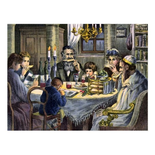 passover meal postcard