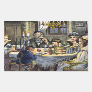 passover meal rectangular sticker