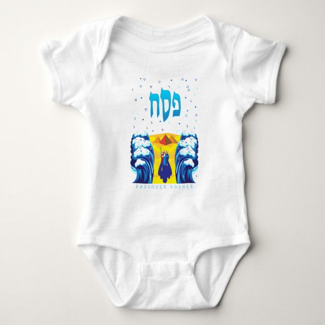 Passover Moses & Israelites' exodus from Egypt Baby Bodysuit (Front)