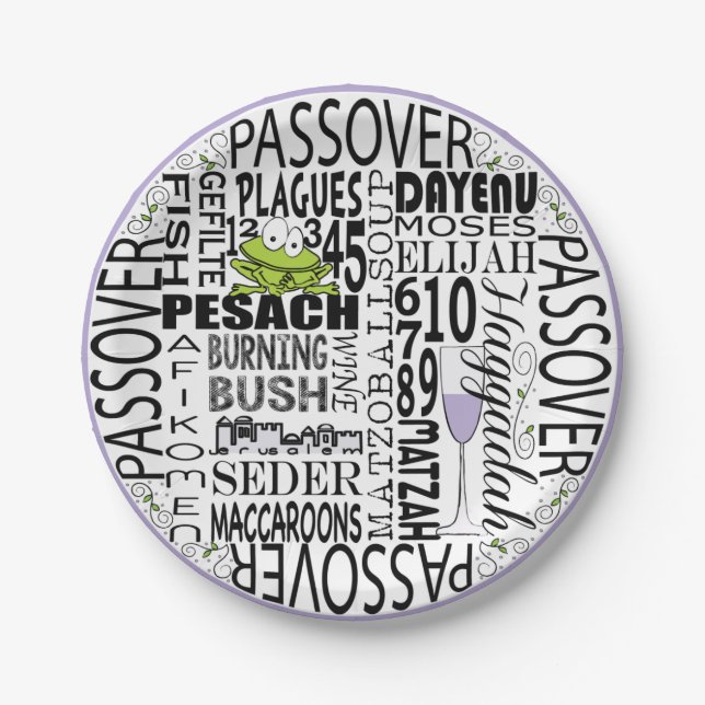 Passover Paper Plate "Dayenu and more..." Pattern (Front)