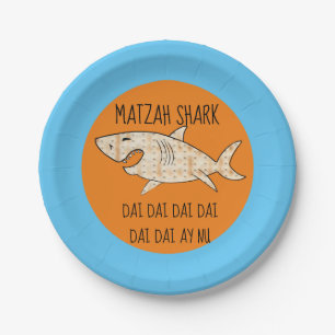 Passover Paper Plate "Matzah Shark" Pattern