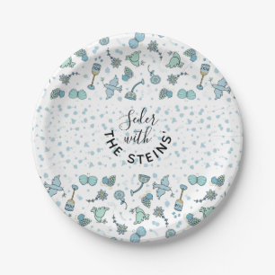 Passover Paper Plate "Whimsical Seder Tim" Pattern