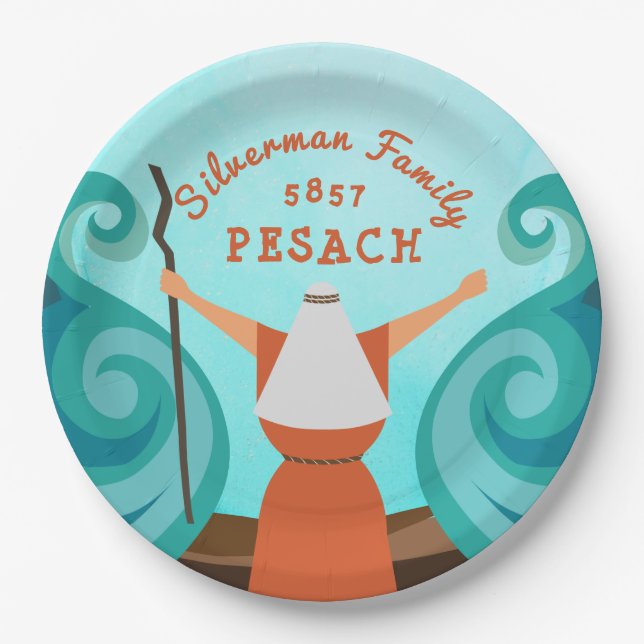 Passover Personalised Family Name and Year Paper Plate (Front)