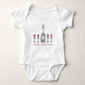 PASSOVER PESACH PRESENT FOUR CUPS OF WINE BABY BODYSUIT