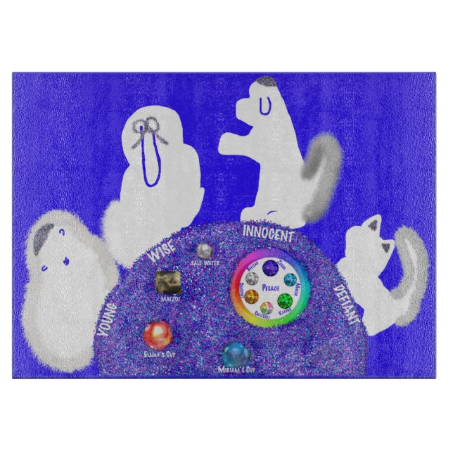 Passover Pesach Seder Animals Seder Plate Cutting Board (Front)