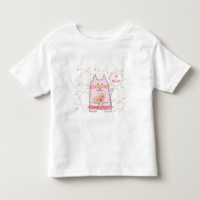 Passover Pink Cat Ballerina Toddler T-Shirt (Front)