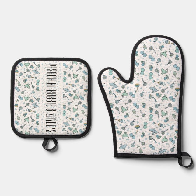 Passover Pretty Oven Mitt & Pot Holder Set (Front)