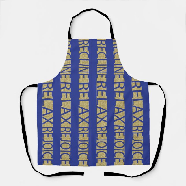 Passover Recline Blue Gold Apron (Front)