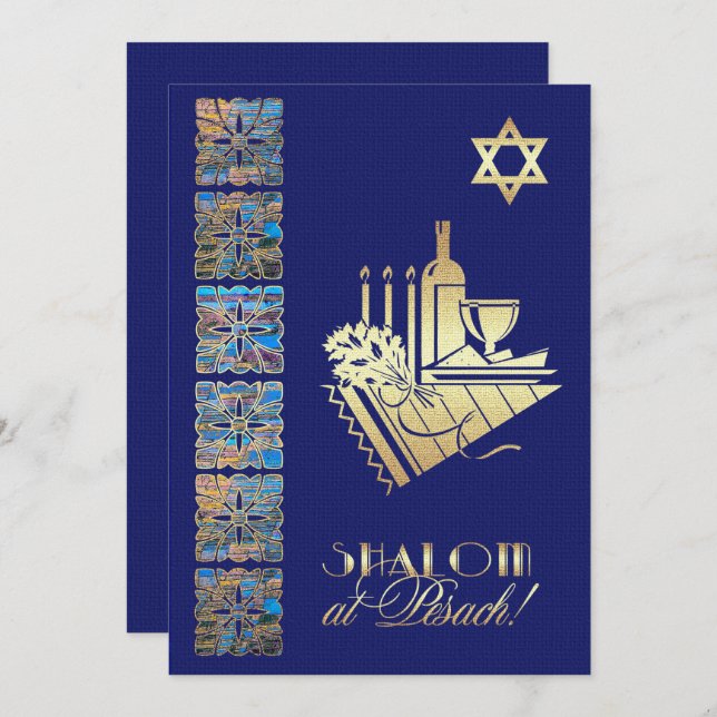 Passover Seder Custom Flat Invitations (Front/Back)